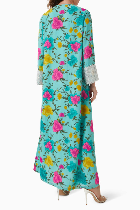 Floral-print Chiffon Kaftan