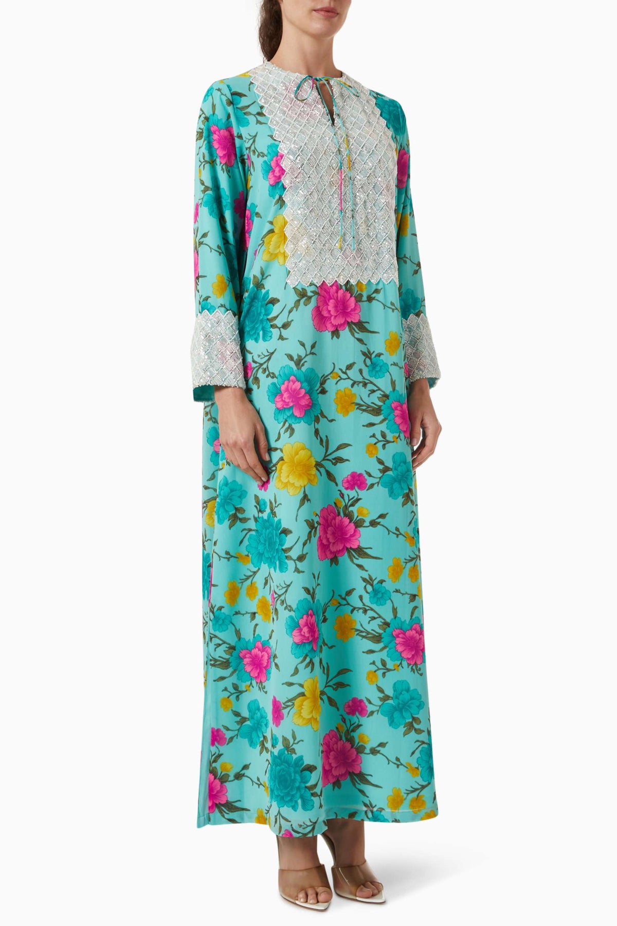 Floral-print Chiffon Kaftan