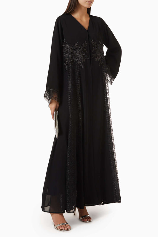 Embroidered Lace Abaya