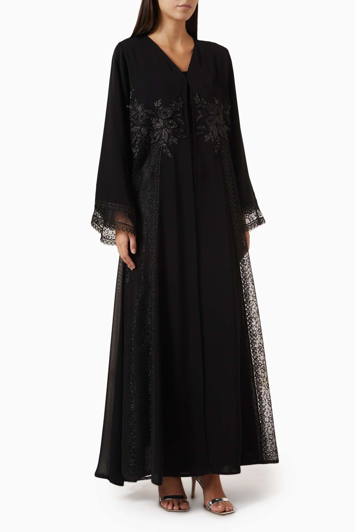 Embroidered Lace Abaya